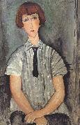 Amedeo Modigliani Young Woman in a Striped Blouse (mk39) china oil painting artist